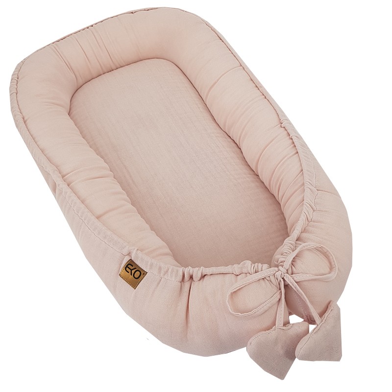 EKO Hniezdo pre bábätko mušelínové Powder pink 90x60 cm